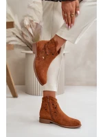 Dámské botky s perforací na zip Camel S.Barski HY42-081 Dámské botky s perforací na zip Camel S.Barski HY42-081