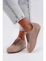 Dámské béžové barefoot boty z přírodní semiš Zazoo N1422