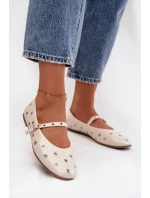 Dámské baleríny se stříbrnými prvky Marivon – béžové