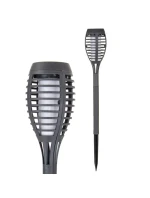 DANCING FLAMES SOLAR LAMP 12 LED SMD 7,5x7,5x46,5 cm šedá