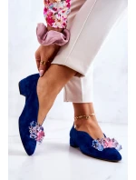 Elegantní Semišové Boty S Dekorací námořnická modrá McQueen