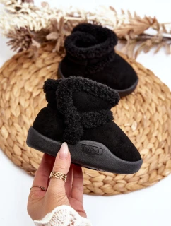 Dětské sněhule na suchý zip černé Unitia