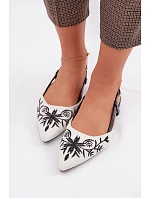 Dámské sandály s výšivkou na ploché Černé Grelia