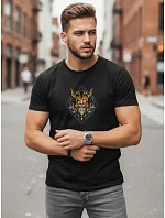 Pánské bavlněné tričko s potiskem Viking black FashionStreet NX0144R Pánské bavlněné tričko s potiskem Viking black FashionStreet NX0144R