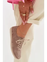 Dámské polobotky z přírodního semiše S.Barski LR61-7080 tmavě béžové