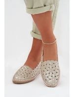 Dámské nazouvací baleríny s květinami zlaté Vennice Dámské nazouvací baleríny s květinami zlaté Vennice