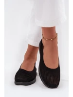 Dámské síťované baleríny ve sportovním stylu Virella – černé