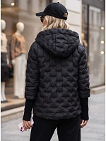Dámská prošívaná bunda s kapucí, černá, FashionStreet TY5871 Dámská prošívaná bunda s kapucí, černá, FashionStreet TY5871