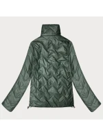 Dwustronna pikowana kurtka ze stójką Goodlookin khaki-panterka (B8579-11)