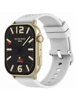 Dámské chytré hodinky GRAVITY GT15-10 s bílým silikonovým řemínkem + zlatý náramek Dámské chytré hodinky GRAVITY GT15-10 s bílým silikonovým řemínkem + zlatý náramek