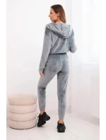 Dámská bavlněná 3-dílná souprava s mikinou, topem a tepláky růžový neon