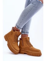 Dámské kožené zateplené trapery hnědé Poles Dámské kožené zateplené trapery hnědé Poles