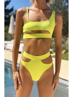 Dámské plavky Malibu Cut Out Bikini Lime - Hugz