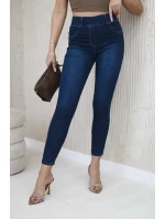 Kalhoty z tmavého denimu s mašlí Kalhoty z tmavého denimu s mašlí