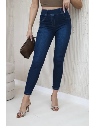 Kalhoty z tmavého denimu s mašlí Kalhoty z tmavého denimu s mašlí