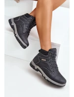 Pánské Zateplené Trekingové Boty Z Eko Kůže Modré Neramia