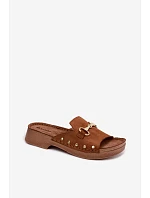Semišové dámské pantofle Inblu TF0002KU Camel