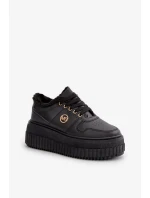 Tenisky Sportovní Boty Dámské Zateplené Na Masivní Podešvi Černé Verissha Tenisky Sportovní Boty Dámské Zateplené Na Masivní Podešvi Černé Verissha