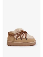 Nízké Sněhule Na Platformě S Kožešinou D.Franklin Béžové