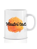 Personalizovaný klasický bílý keramický hrníček 300 ml s barevnou skvrnou