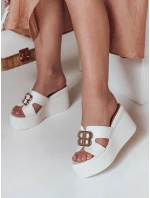 Dámské žabky na platformě PLATSIMA white FashionStreet ZY0758