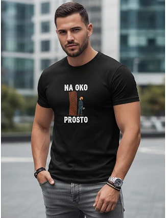 Pánské tričko OKO PROSTO s potiskem černé FashionStreet NX0107R Pánské tričko OKO PROSTO s potiskem černé FashionStreet NX0107R