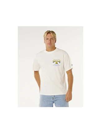 Pánské tričko RIP CURL Bells Pro 26 Bell Logo Tee, bílé Pánské tričko RIP CURL Bells Pro 26 Bell Logo Tee, bílé