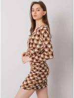 Šaty DHJ SK 12695.26P světle hnědá