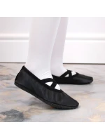 Dívčí kožené baleríny černé - Nazo