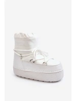 Dámské bílé zimní boty s vázáním Toolsa