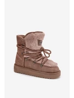 Dámské sněhule na platformě s kožešinou D.Franklin DFSH37022 béžové