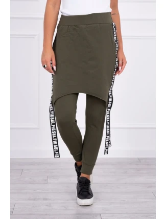 Kalhoty/oblek s nápisem selfie khaki Kalhoty/oblek s nápisem selfie khaki