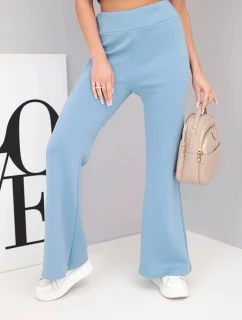 Dámské kalhoty máslíčko s rozšiřující nohavicí jeansové modrá