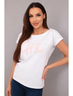 Dámská bavlněná halenka s potiskem CHIC bílá