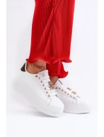 Dámské boty na platformě s ozdobami bílé Herbisa