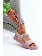 Dámské sandály na platformě Big Star NN274753 růžové