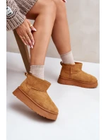 Nízké dámské sněhule na platformě s teplou podšívkou Camel Saldren