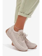 Kožené dámské tenisky s síťovinou Sergio Leone SP-013 šedé