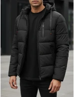 Pánská prošívaná zimní bunda s kapucí černá FashionStreet TX5117