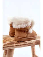 Dětské mládežnické teplé sněhule Hnědá a bílá Roofy Dětské mládežnické teplé sněhule Hnědá a bílá Roofy