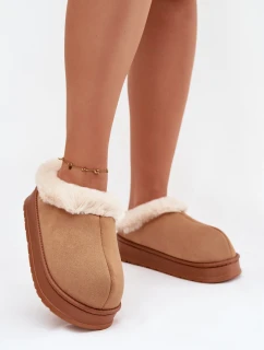 Dámské pantofle s kožíškem Camel Eveline