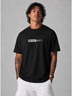 Pánské bavlněné tričko oversize s potiskem černé FashionStreet NX1042R