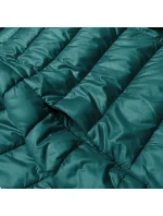 Krátká dámská bunda v mořské barvě s úpletovými stahovacími lemy (P22/P3-6636-56)