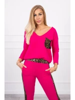 Fuchsiová sada s leopardím potiskem Fuchsiová sada s leopardím potiskem