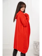 Kardigan s kapucí červený