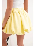 Dámská viskózová sukně balónová s gumou v pase žlutá