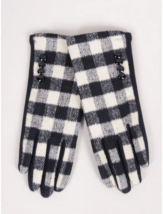Dámské rukavice RES-0092K-345C Černá s bílou - Yoclub Dámské rukavice RES-0092K-345C Černá s bílou - Yoclub