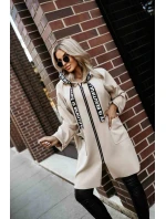 632-1 Ležérní kabát s kapsami a kapucí - béžový