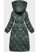 Zelená dlouhá dámská péřová bunda (ag1-j9081)