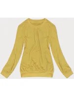 Tenká žlutá dámská tepláková mikina se stahovacími lemy (68W05-117) Tenká žlutá dámská tepláková mikina se stahovacími lemy (68W05-117)